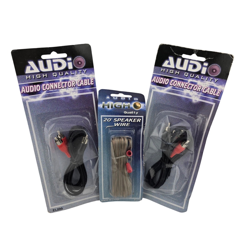 Audio High Quality Connector Cable & 20ft Speaker Wire Set New Bundle Box Damage